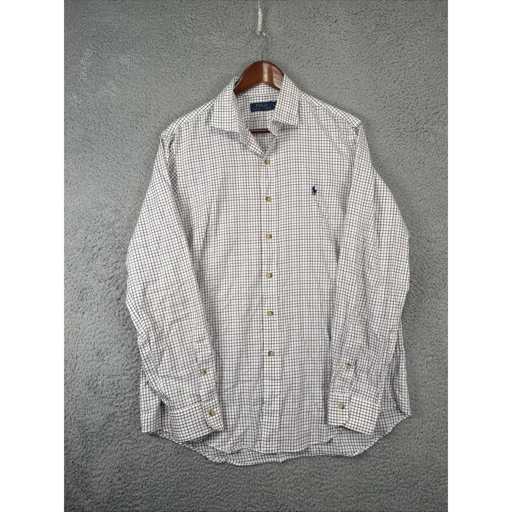 Polo Ralph Lauren Button Up Shirt Mens Large‎ Check Plaid